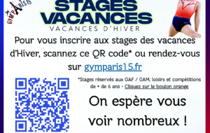 Vacances Scolaires + STAGE GAM/GAF/GR